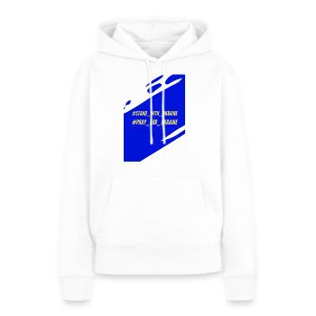 Stand with Ukraine - Frauen Premium Bio Hoodie - Weiß - Vorne - Julia (174cm)