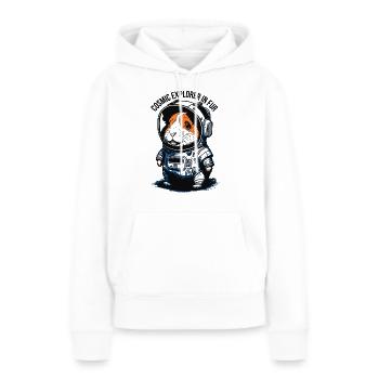 Pelziger Raumfahrer - Frauen Premium Bio Hoodie - Weiß - Vorne - Julia (174cm)
