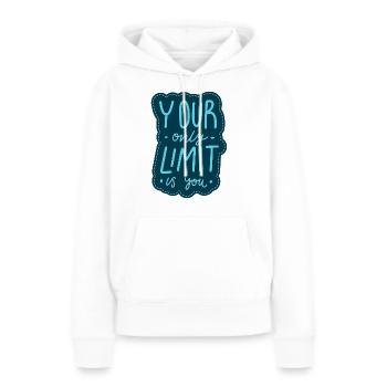 Nur du schränkst ein - Frauen Premium Bio Hoodie - Weiß - Vorne - Julia (174cm)