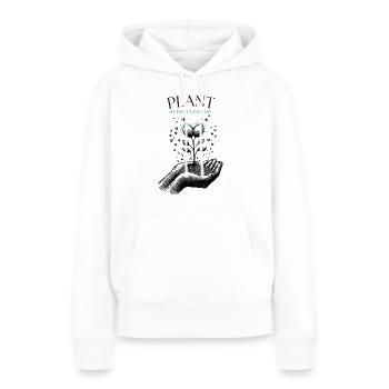 Samen der Güte pflanzen - Frauen Premium Bio Hoodie - Weiß - Vorne - Julia (174cm)