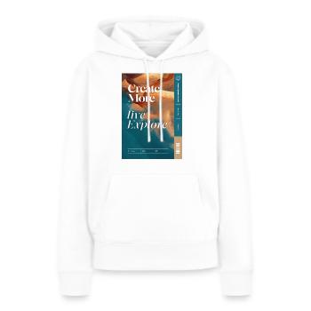 CréerPlus - Sweat à capuche Premium bio Femme - blanc - Devant - Julia (174cm)