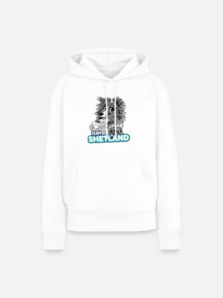 TEAM Shetland - Blue Merle - Frauen Premium Bio Hoodie - Weiß