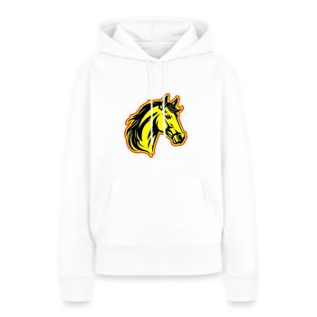 Tête de cheval - Sweat à capuche Premium bio Femme - blanc - Devant - Julia (174cm)