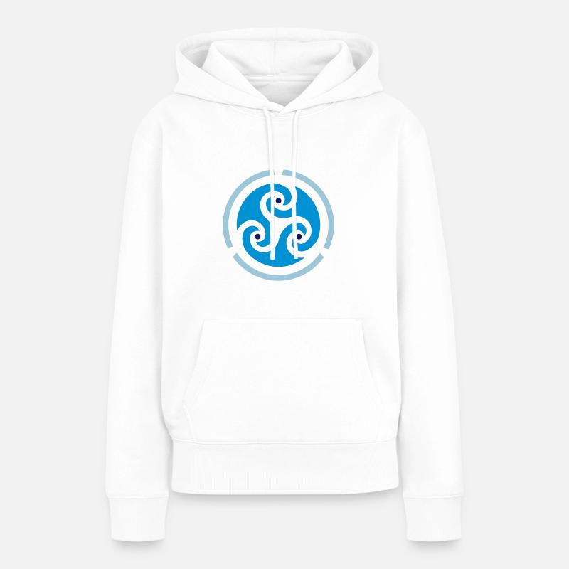 Logo de la mer - Sweat à capuche Premium bio Femme - blanc