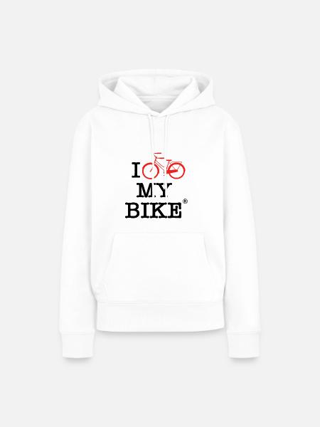 Ich liebe mein Fahrrad - Frauen Premium Bio Hoodie - Weiß