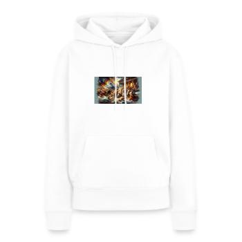 "Chaotic Symphony of Colors" - Women’s Premium Organic Hoodie - white - Front - Julia (174cm)
