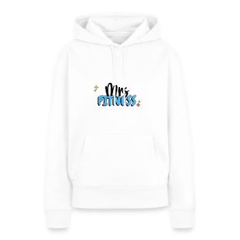 Mme Fitness - Sweat à capuche Premium bio Femme - blanc - Devant - Julia (174cm)