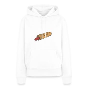 Hot-dog - Sweat à capuche Premium bio Femme - blanc - Devant - Julia (174cm)