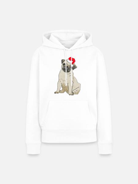 Weihnachten Hündchen - Frauen Premium Bio Hoodie - Weiß