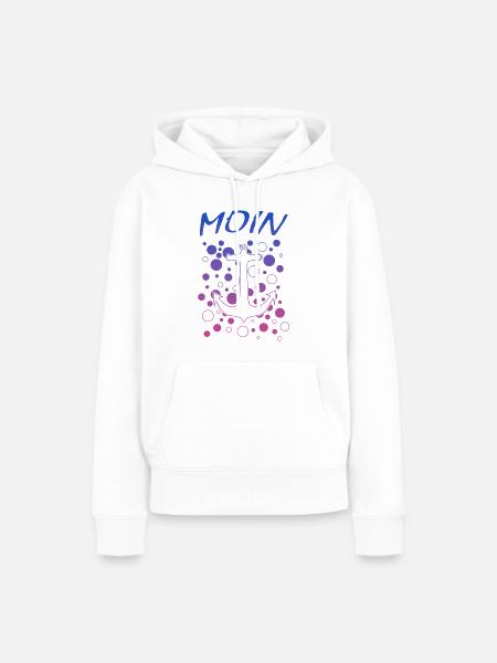 Moin - Frauen Premium Bio Hoodie - Weiß