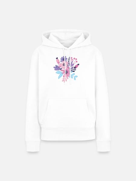 Pastellfarbene Blumenexplosion - Frauen Premium Bio Hoodie - Weiß