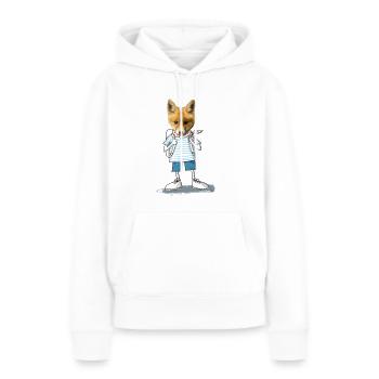 Fox Student - Women’s Premium Organic Hoodie - white - Front - Julia (174cm)
