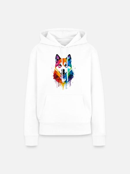 Akita - Frauen Premium Bio Hoodie - Weiß