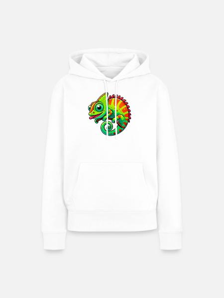 Chamäleon - Frauen Premium Bio Hoodie - Weiß