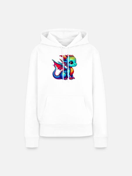 Drache - Frauen Premium Bio Hoodie - Weiß