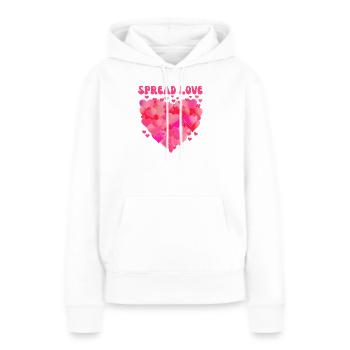 Répandre l’amour - Sweat à capuche Premium bio Femme - blanc - Devant - Julia (174cm)
