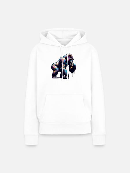 Gorilla - Frauen Premium Bio Hoodie - Weiß