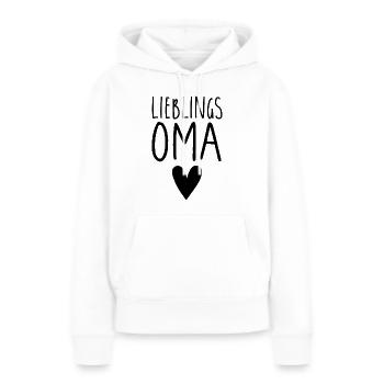 Lieblings Oma Herz - Frauen Premium Bio Hoodie - Weiß - Vorne - Julia (174cm)