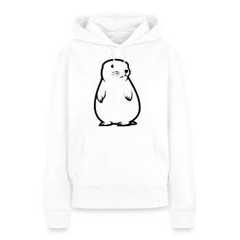Murmeltier - Frauen Premium Bio Hoodie - Weiß - Vorne - Julia (174cm)