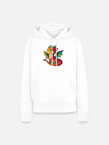 Drache - Frauen Premium Bio Hoodie - Weiß