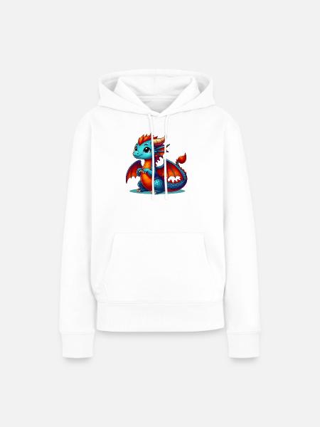 Drache - Frauen Premium Bio Hoodie - Weiß