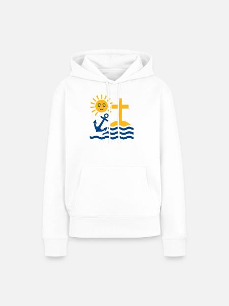 Greece Island Sun - Frauen Premium Bio Hoodie - Weiß