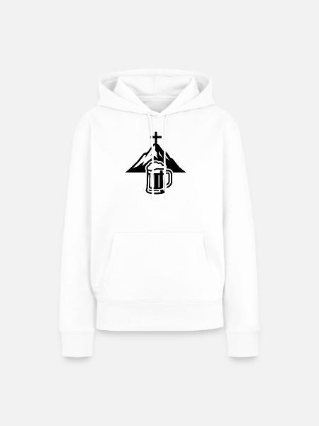 Berggipfel Bier Genuss - Frauen Premium Bio Hoodie - Weiß