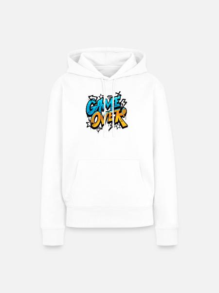 Game Over Graffiti Neon - Frauen Premium Bio Hoodie - Weiß