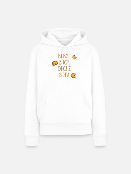 Kekse Buch Decke Sofa - Frauen Premium Bio Hoodie - Weiß