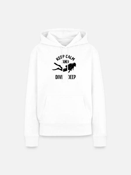 Tauchgang Spruch Black - Frauen Premium Bio Hoodie - Weiß