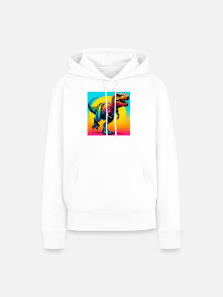 Dinosaurier - Frauen Premium Bio Hoodie - Weiß