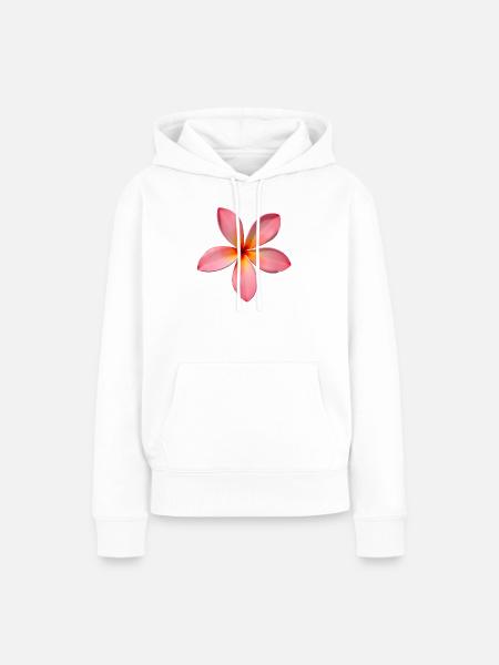 Plumeria Tempelblume - Frauen Premium Bio Hoodie - Weiß
