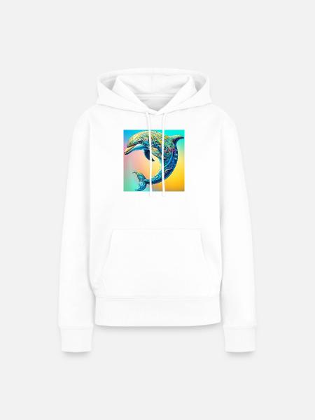 Delfin - Frauen Premium Bio Hoodie - Weiß
