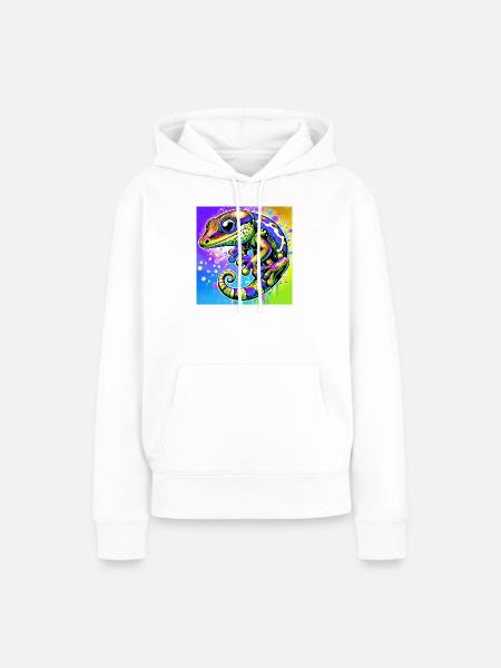 Gecko - Frauen Premium Bio Hoodie - Weiß