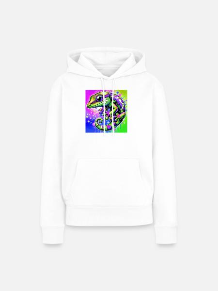 Gecko - Frauen Premium Bio Hoodie - Weiß