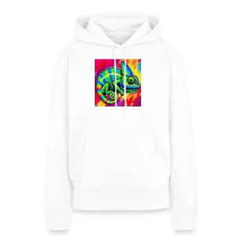 caméléon - Sweat à capuche Premium bio Femme - blanc - Devant - Julia (174cm)