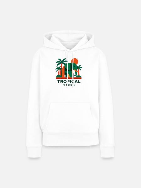 Tropical Elephant - Frauen Premium Bio Hoodie - Weiß