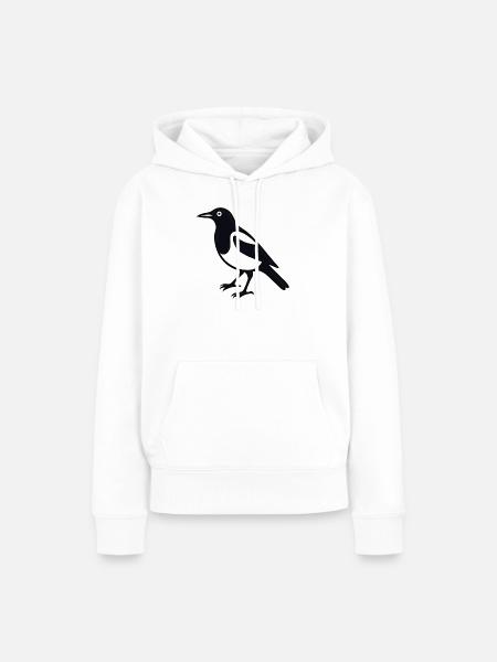Elster Vogel - Frauen Premium Bio Hoodie - Weiß