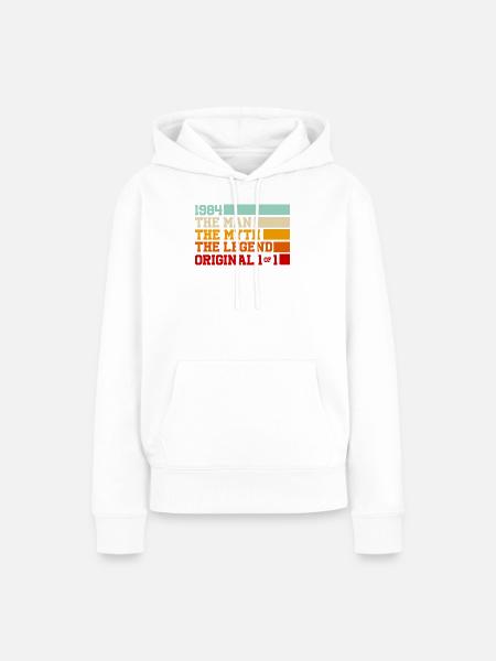 1984 Unique Legend 1 von 1 - Frauen Premium Bio Hoodie - Weiß
