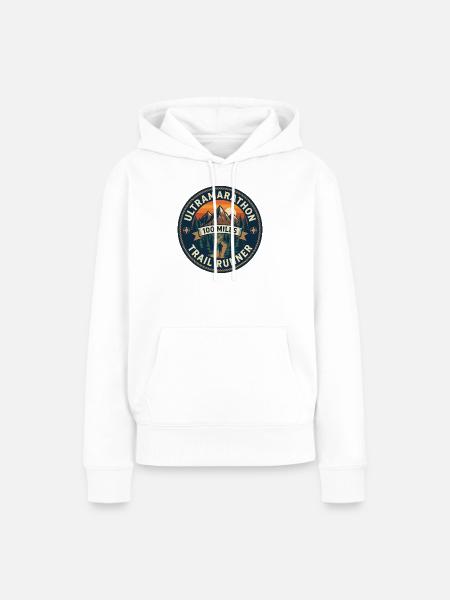 Ultramarathon 100 Meilen Trailrunner - Frauen Premium Bio Hoodie - Weiß