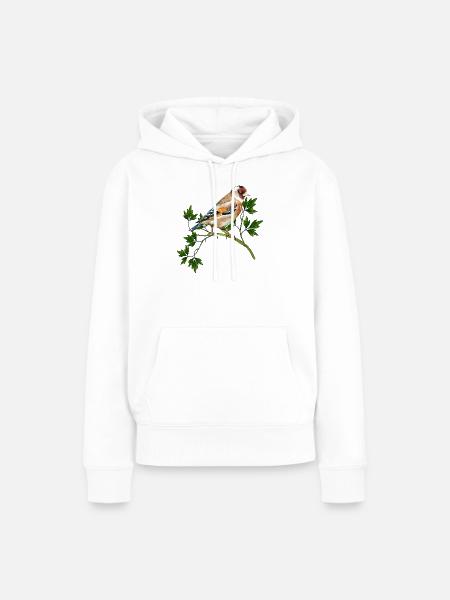 Bunter Vogel - Frauen Premium Bio Hoodie - Weiß