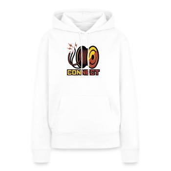 Logo de câble à bobines - Sweat à capuche Premium bio Femme - blanc - Devant - Julia (174cm)