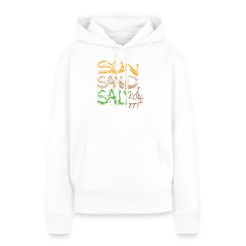 Sel de sable solaire - Sweat à capuche Premium bio Femme - blanc - Devant - Julia (174cm)