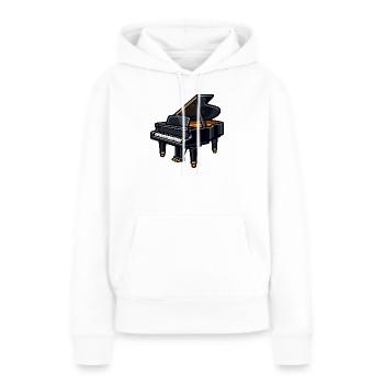 Dunkles Klavier mit Goldakzenten - Frauen Premium Bio Hoodie - Weiß - Vorne - Julia (174cm)