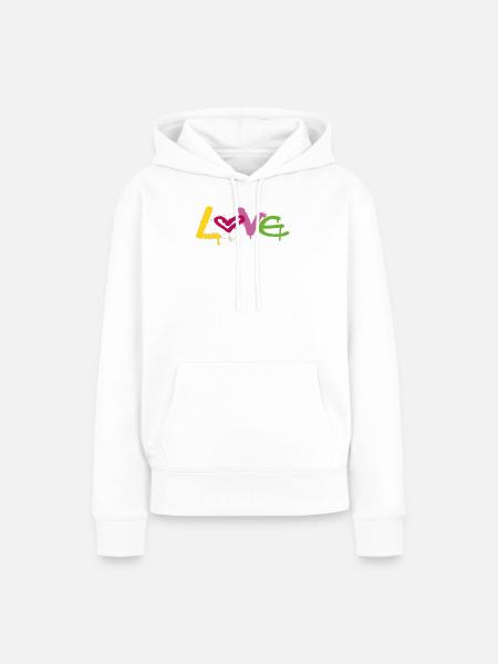 Pride Graffiti Liebe - Frauen Premium Bio Hoodie - Weiß