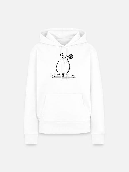 Lustiges Alien Monster - Frauen Premium Bio Hoodie - Weiß