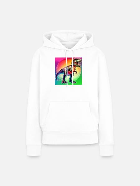 Dinosaurier - Frauen Premium Bio Hoodie - Weiß
