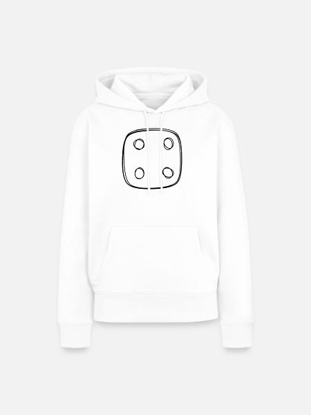 Spielwürfel handgezeichnet - Frauen Premium Bio Hoodie - Weiß