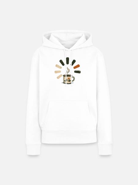 Dampfende Kaffeetasse - Frauen Premium Bio Hoodie - Weiß