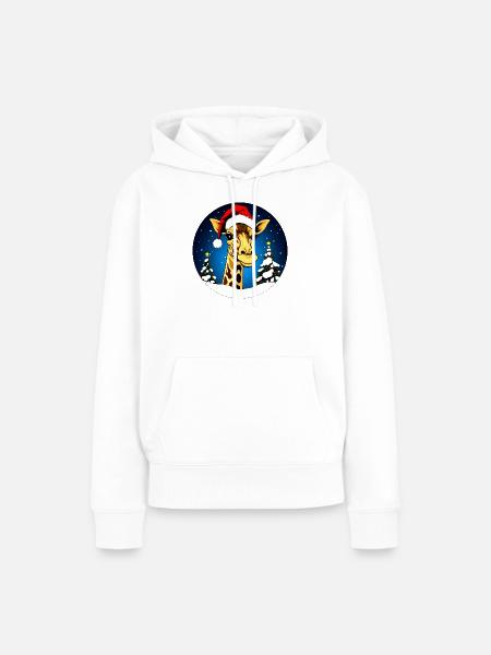 Giraffen Weihnachten - Frauen Premium Bio Hoodie - Weiß